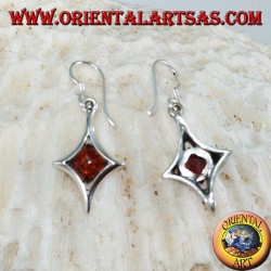Beautiful silver earrings with amber