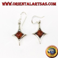 Beautiful silver earrings with amber
