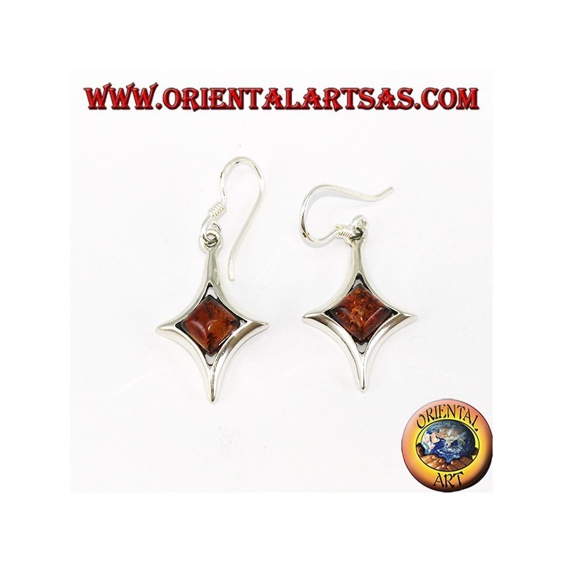 Bellissimo orecchini in argento con ambra