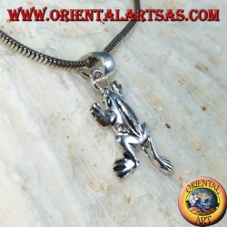 Silver pendant the little frog (the frog)