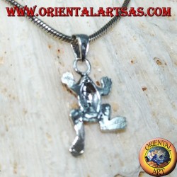 Silver pendant the little frog (the frog)