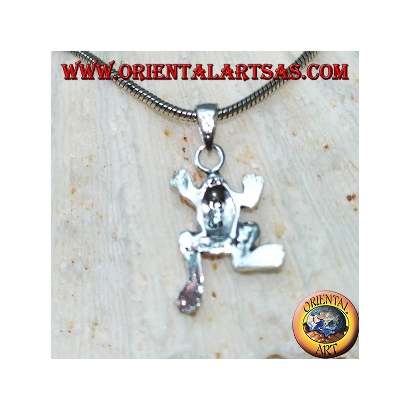 Silver pendant the little frog (the frog)