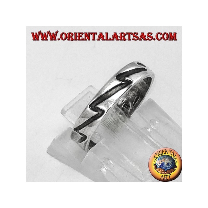 Silver ring from feet or phalanx with engraving