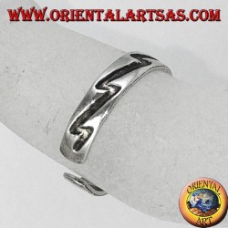 Bague en argent des pieds ou de la phalange avec gravure