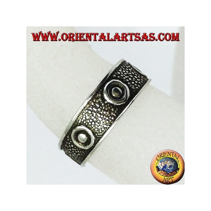 Anello in argento da piedi o falange con cinque borchie