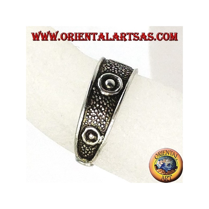 Anello in argento da piedi o falange con cinque borchie