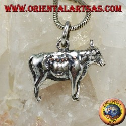 Colgante tridimensional de plata de toro
