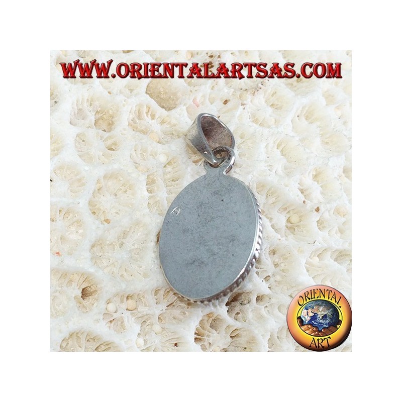 Anhänger aus 925er Silber mit ovalem Cabochon Labradorit