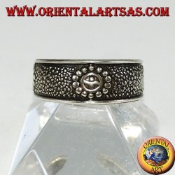 Anillo de plata desde los pies o la falange con sonrisas cinceladas
