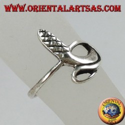 Bague en argent avec des pieds ou une phalange, ressemblant à un serpent