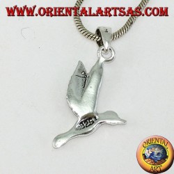 Silver pendant the hummingbird