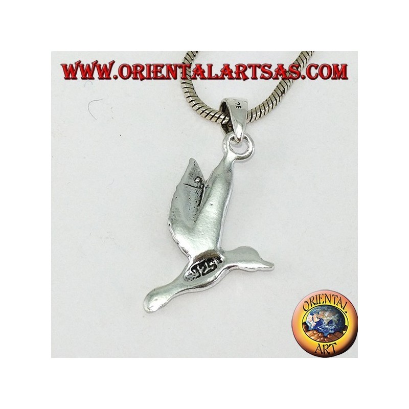 Silver pendant the hummingbird