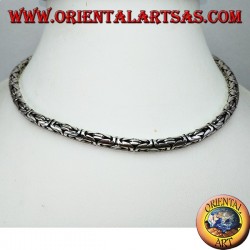 Collier en argent, serpent indonésien BOROBUDUR 40 cm Byzantine mesh