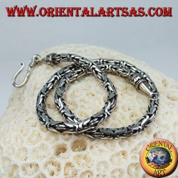 Collana in argento snake Indonesiano BOROBUDUR  cm 40 maglia bizantina