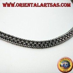 Halskette aus Silberhalsband, 50 cm flach geflochtene Schlange