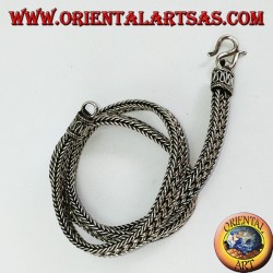 Halskette aus Silberhalsband, 50 cm flach geflochtene Schlange