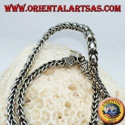 Collier en tresse et anneaux en argent 925 ‰