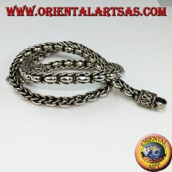 Collier en tresse et anneaux en argent 925 ‰