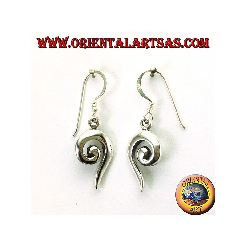 Pendientes de plata con espiral abierta