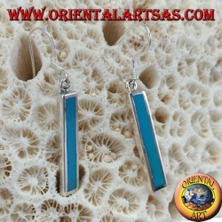 Pendientes de plata con barra con pasta turquesa