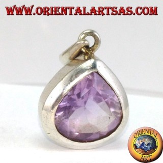 Colgante de plata con amatista lágrima natural (grande)