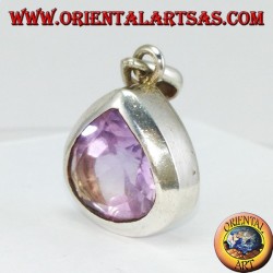 Colgante de plata con amatista lágrima natural (grande)