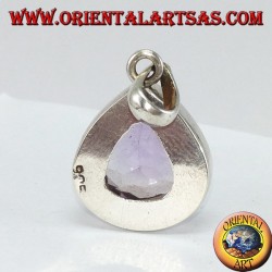 Pendentif en argent avec larme améthyste naturelle (grand)