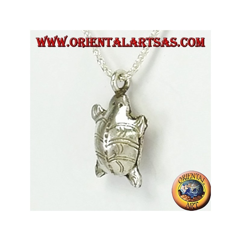 Lucky Karen tortoise silver pendant