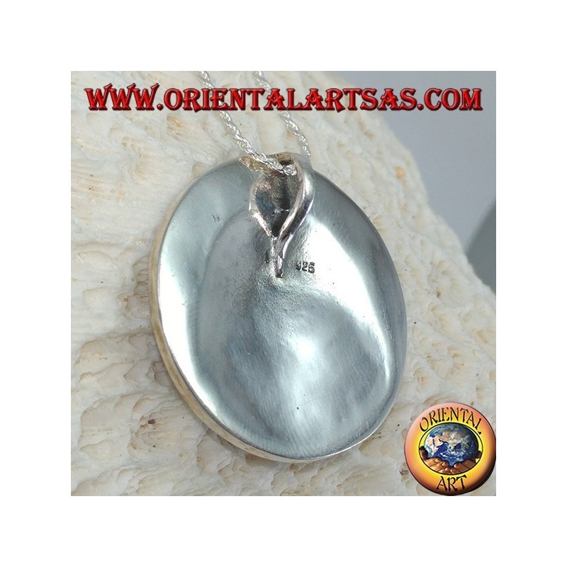 Pendentif en argent, tête de tigre médaillon