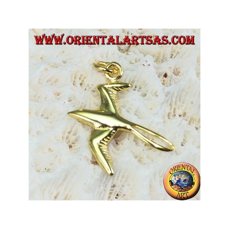 Colgante Swallow en plata dorada