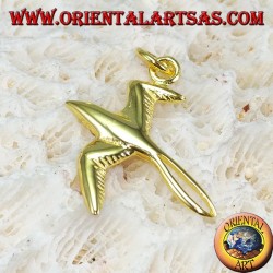 Colgante Swallow en plata dorada