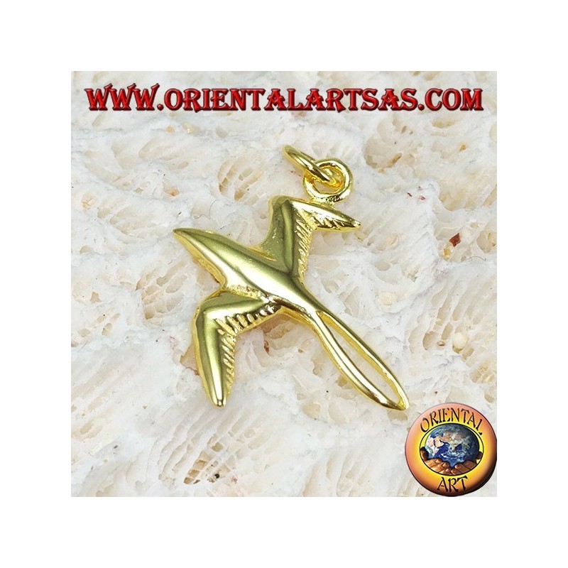 Swallow pendant in gold-plated silver