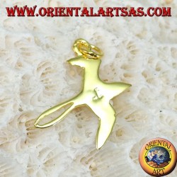 Hirondelle pendentif en argent plaqué or