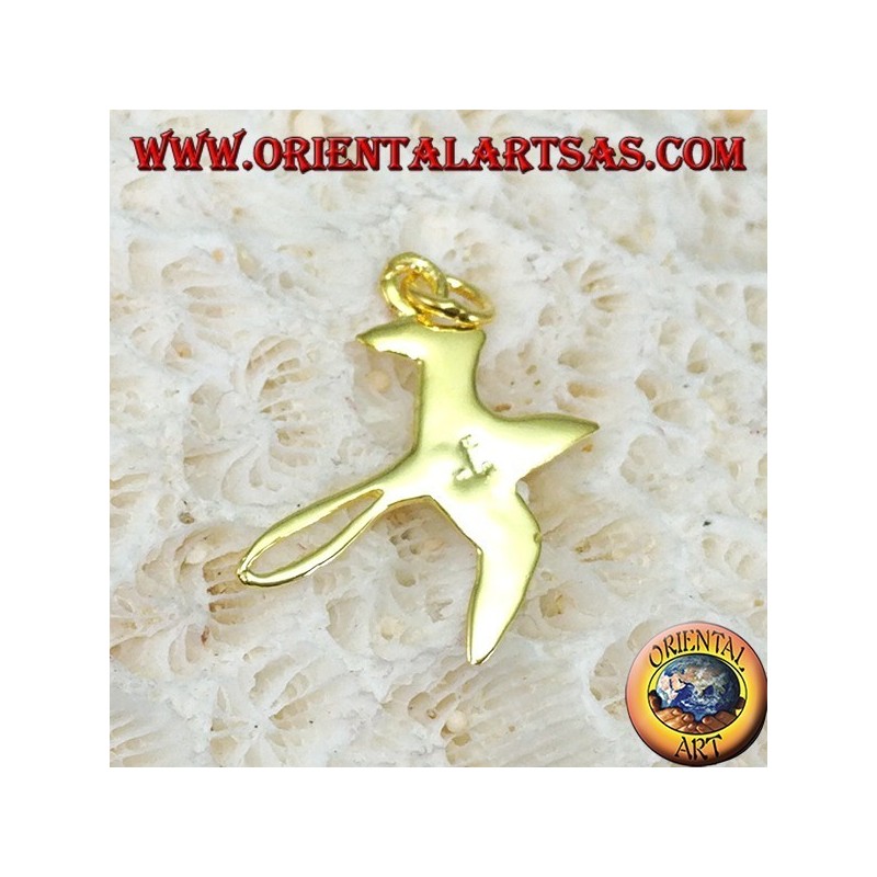 Swallow pendant in gold-plated silver