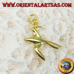 Hirondelle pendentif en argent plaqué or