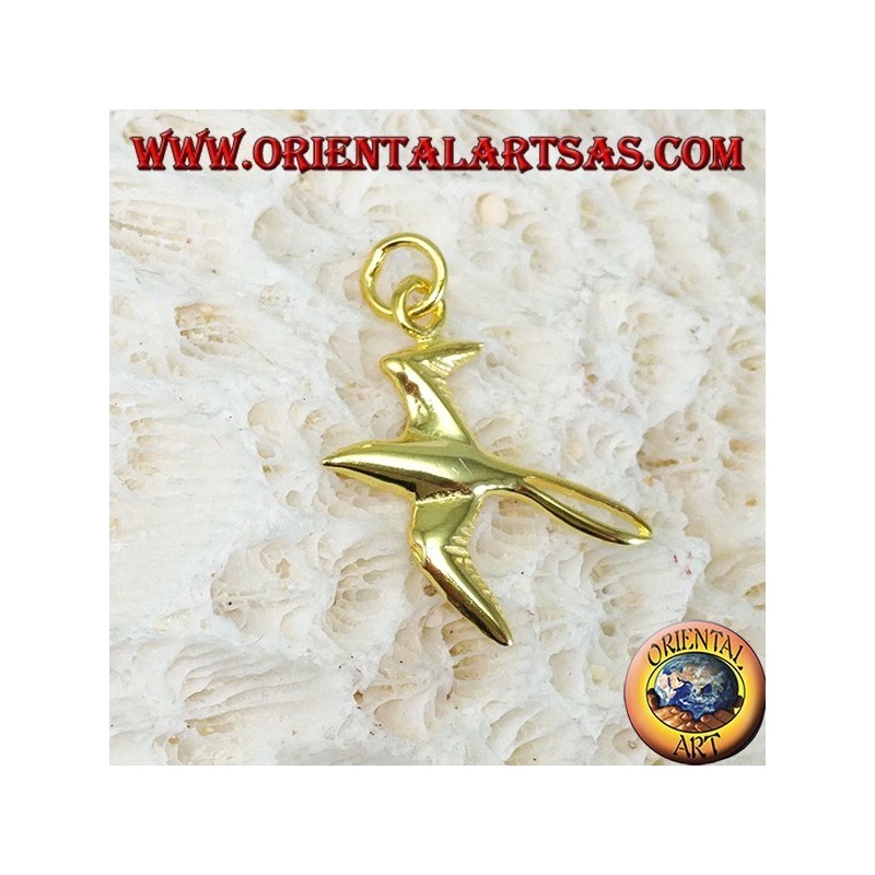 Swallow pendant in gold-plated silver