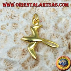 Hirondelle pendentif en argent plaqué or