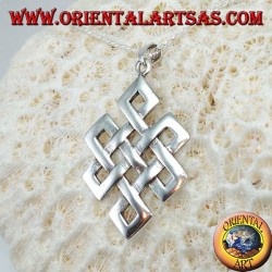 Pendentif en argent 925, noeud Srivatsa ou infini tibétain