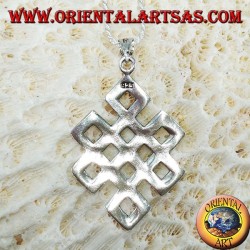 Colgante en plata 925, nudo Srivatsa o infinito tibetano