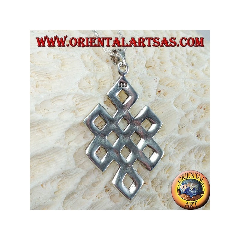 Ciondolo in argento 925 nodo di Srivatsa o infinito tibetano