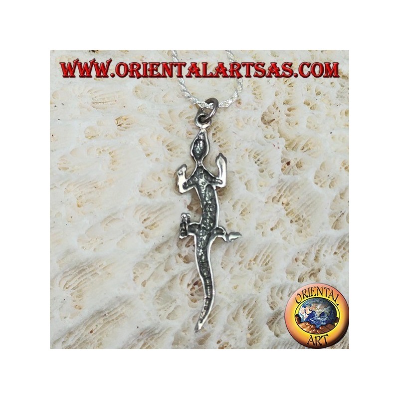 Pendentif en lézard argenté