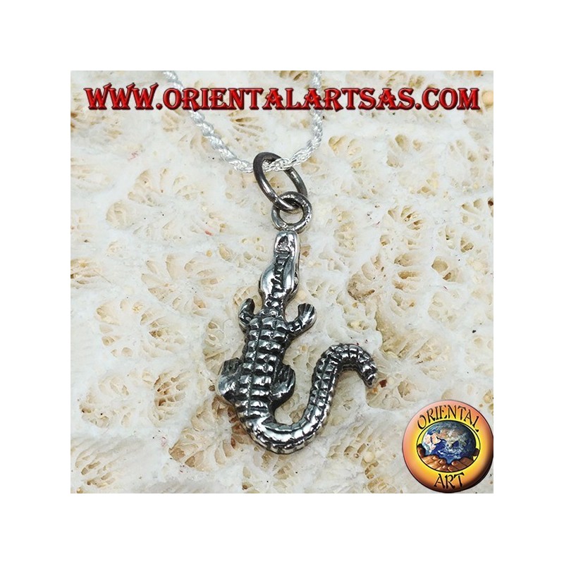 Colgante de cocodrilo en plata