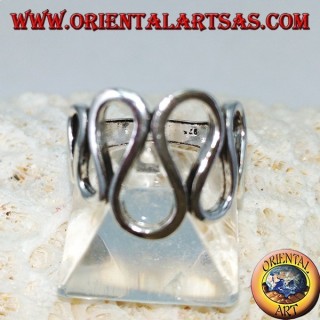 Anello in argento ad onde altemate