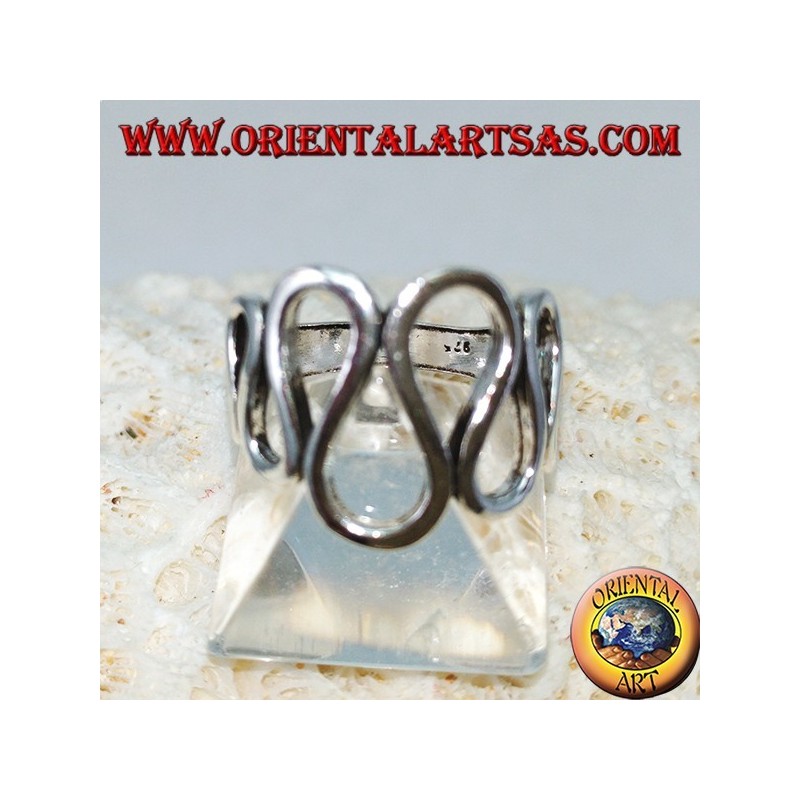 Anillo de plata con ondas onduladas