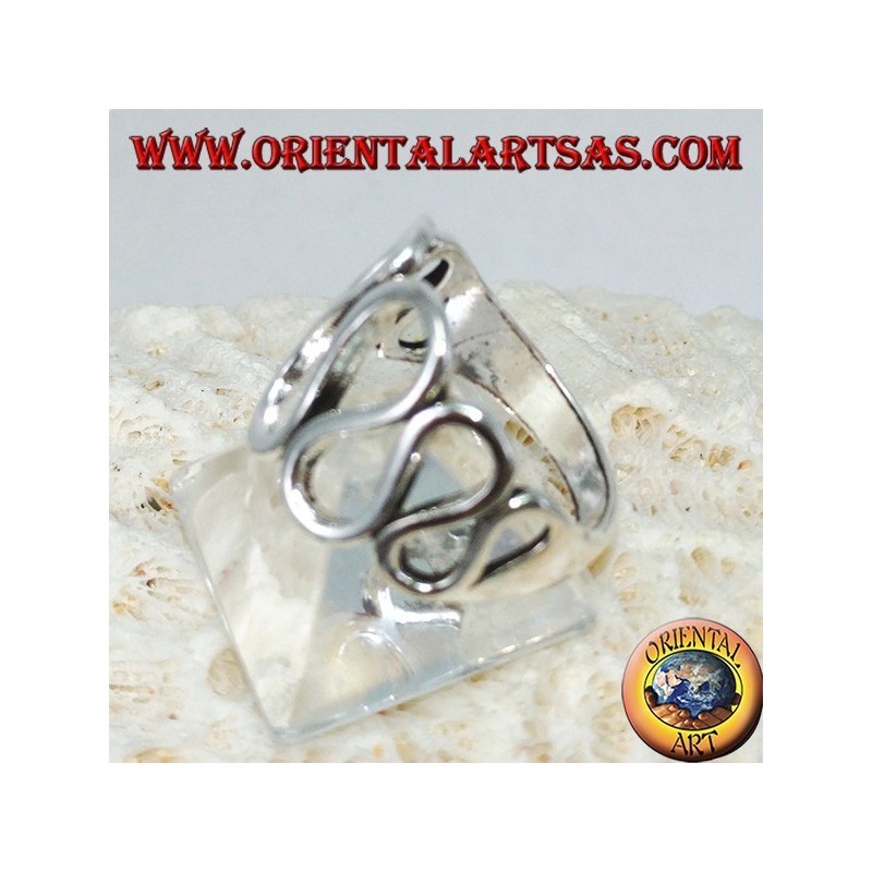 Anello in argento ad onde alterne