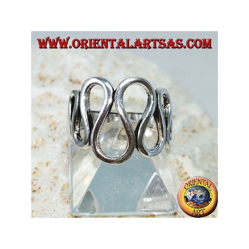 Anillo de plata con ondas onduladas