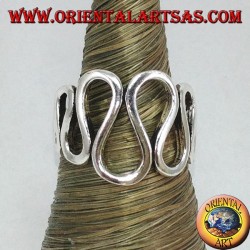 Anillo de plata con ondas onduladas