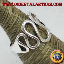 Anillo de plata con ondas onduladas