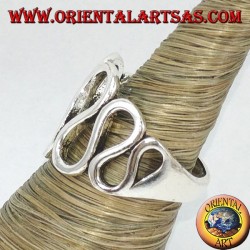 Anillo de plata con ondas onduladas