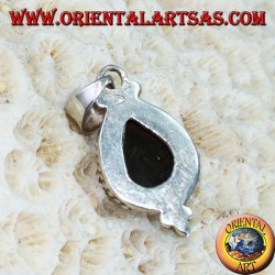 Silver pendant with a black star (drop)